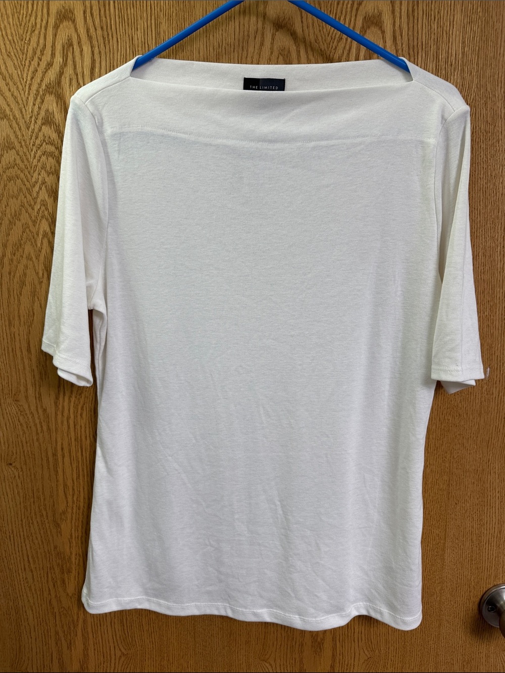 The Limited White Short Sleeve Boatneck Tee